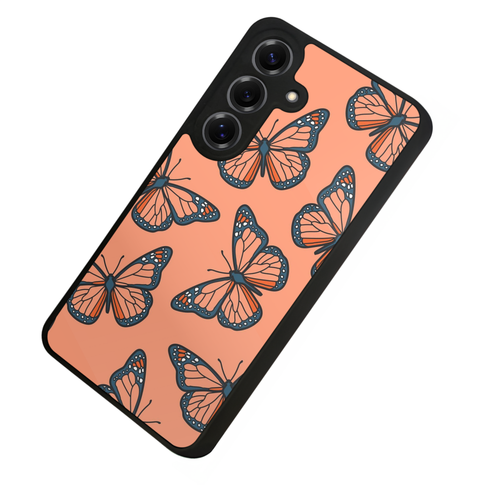 Samsung Galaxy S25 Uyumlu Kelebek Tasarımlı Glossy Premium Kılıf