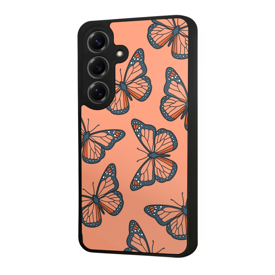 Samsung Galaxy S25 Uyumlu Kelebek Tasarımlı Glossy Premium Kılıf