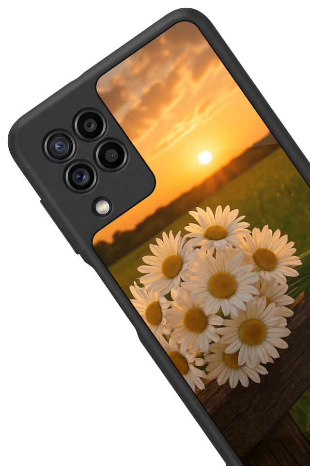 Samsung Galaxy M22 Uyumlu Cicek Tasarımlı Glossy Premium Kılıf