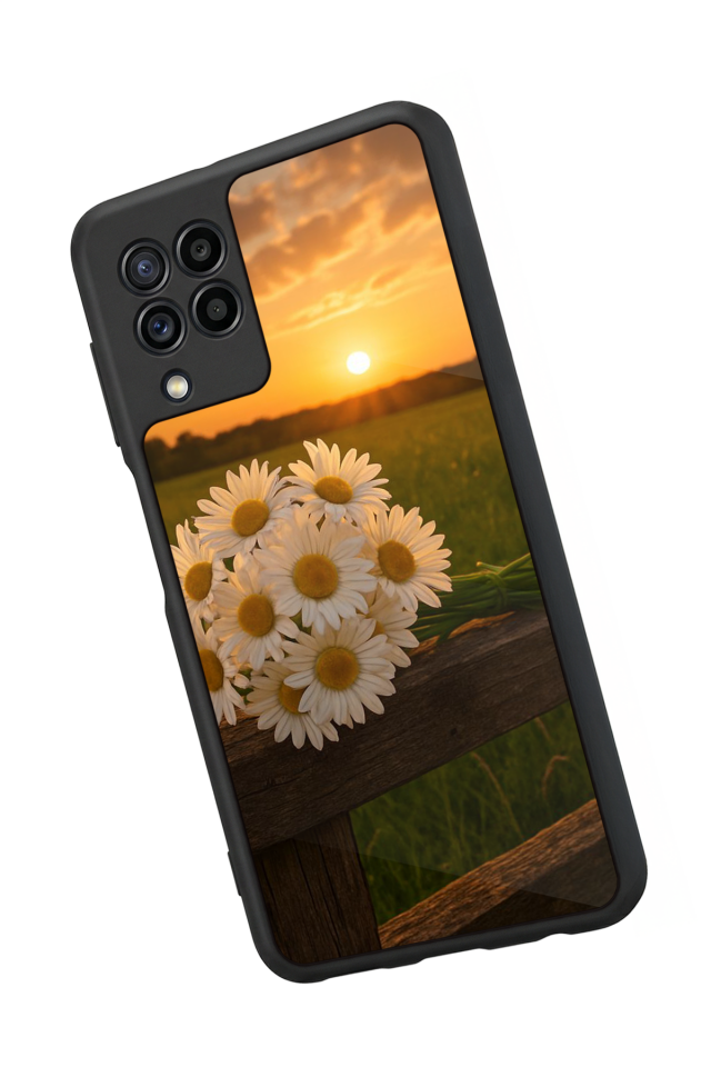 Samsung Galaxy M22 Uyumlu Cicek Tasarımlı Glossy Premium Kılıf