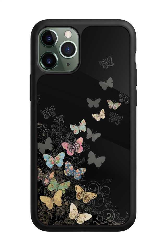 iPhone 11 Pro Max Uyumlu Kelebek Tasarımlı Glossy Premium Kılıf