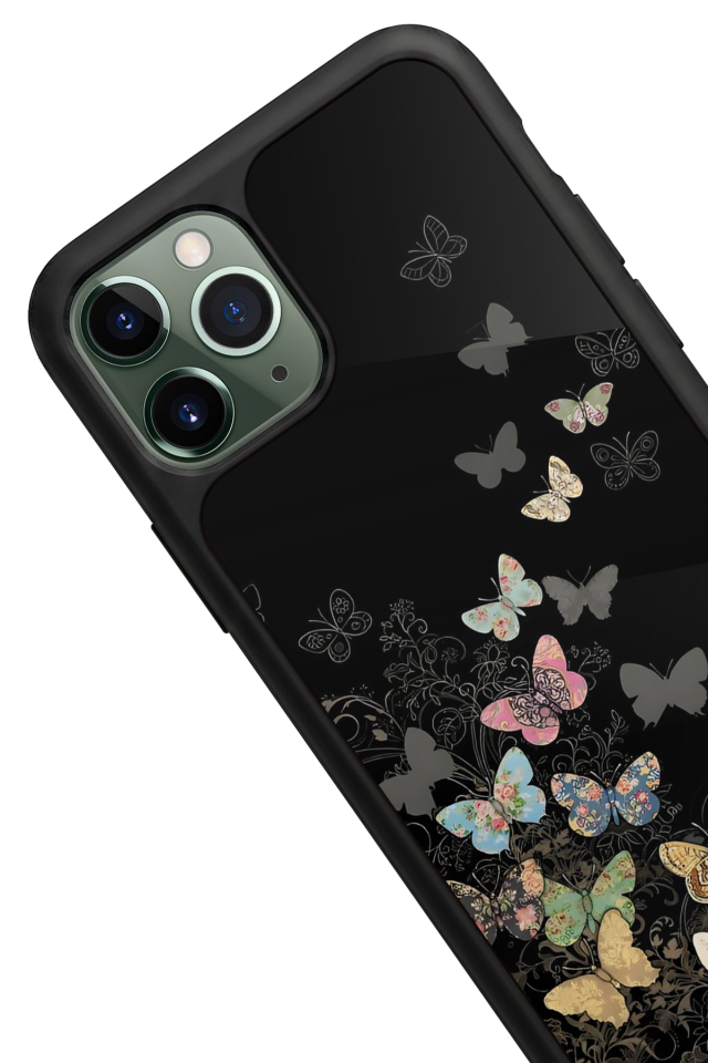 iPhone 11 Pro Max Uyumlu Kelebek Tasarımlı Glossy Premium Kılıf