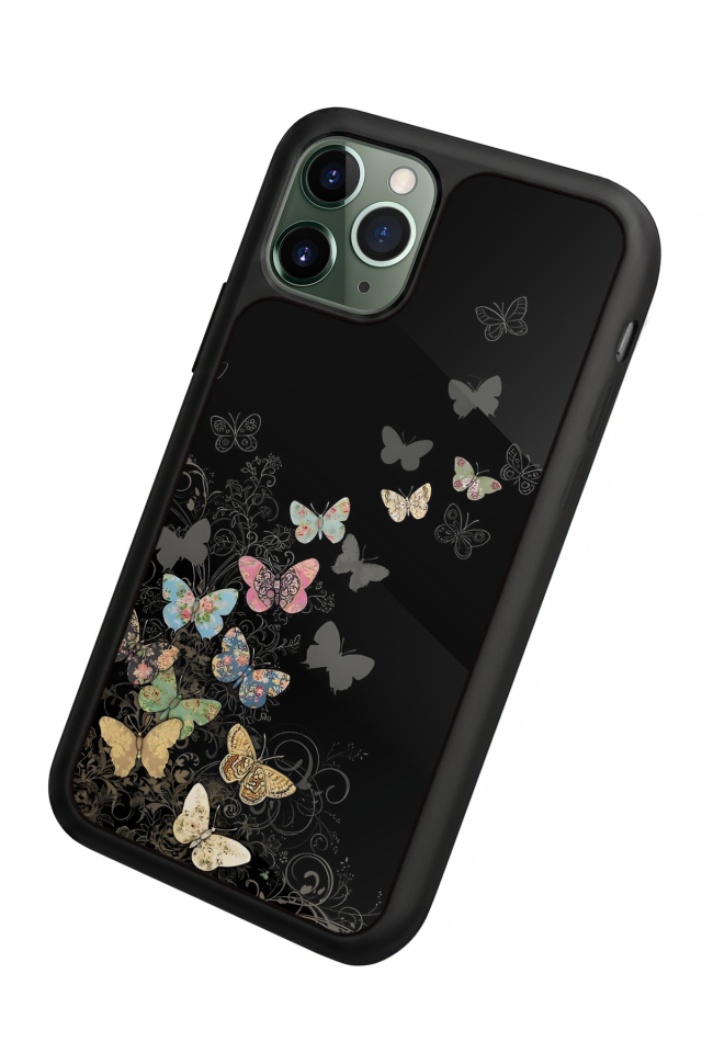 iPhone 11 Pro Max Uyumlu Kelebek Tasarımlı Glossy Premium Kılıf