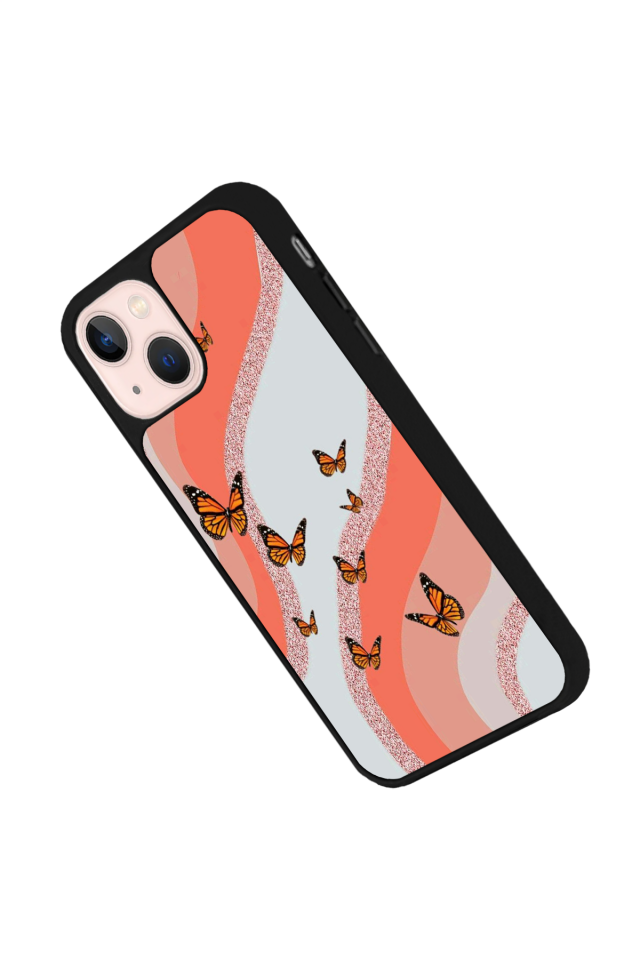 iPhone 13/14 Uyumlu Kelebek Tasarımlı Glossy Premium Kılıf