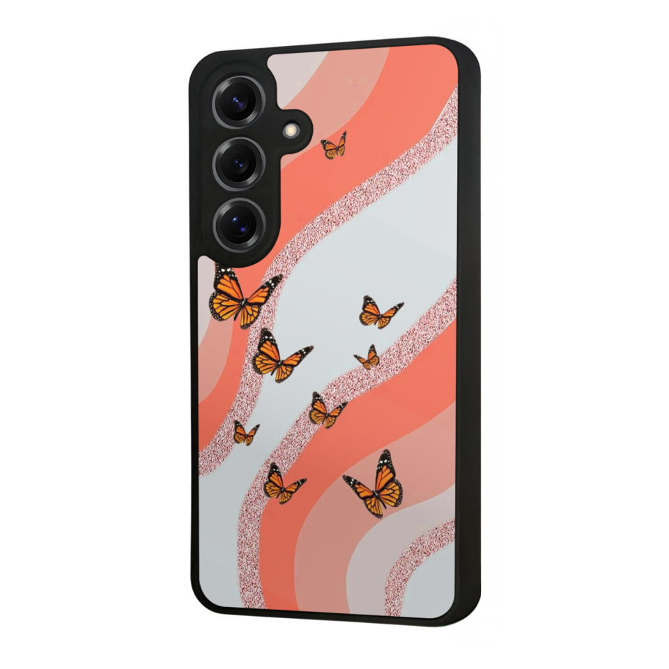 Samsung Galaxy S25 Uyumlu Kelebek Tasarımlı Glossy Premium Kılıf