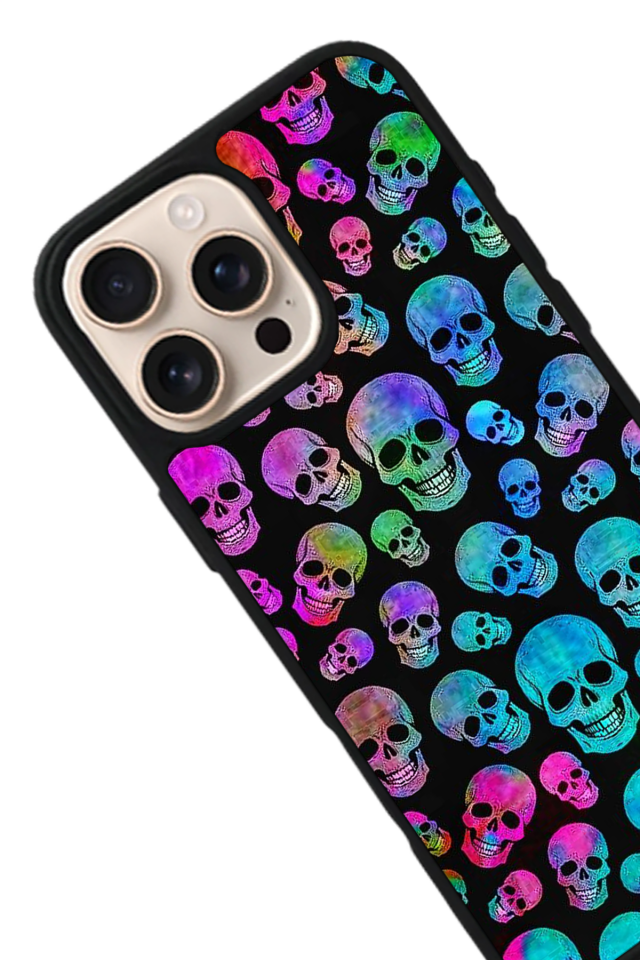 iPhone 15 Pro Uyumlu KuruKafa Tasarımlı Glossy Premium Kılıf