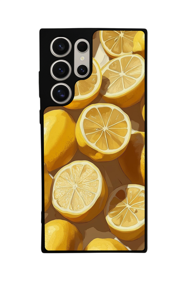 Samsung Galaxy S24 Ultra Uyumlu Limon Tasarımlı Glossy Premium Kılıf