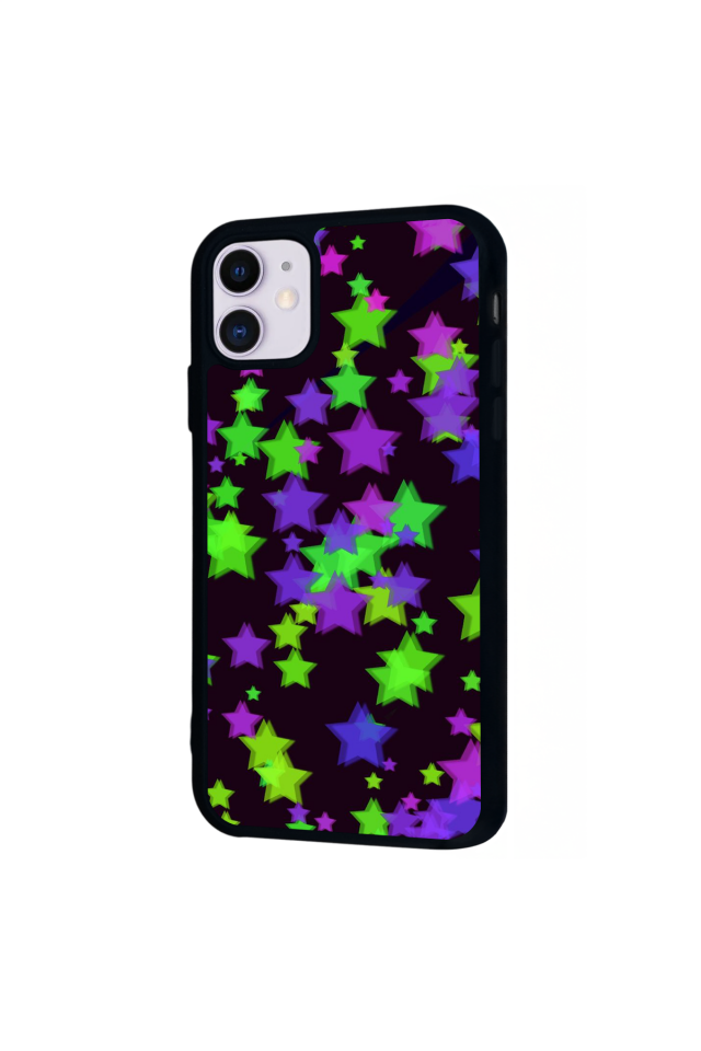iPhone 11 Uyumlu Retro Yildizlar Tasarımlı Glossy Premium Kılıf