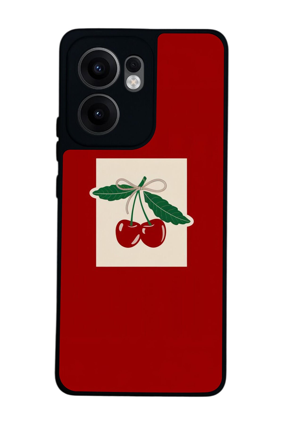 Oppo Reno 13F Uyumlu Kiraz Tasarımlı Glossy Premium Kılıf