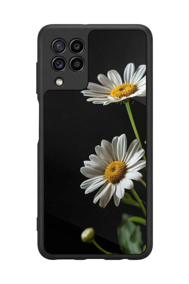 Samsung Galaxy M22 Uyumlu Cicek Tasarımlı Glossy Premium Kılıf