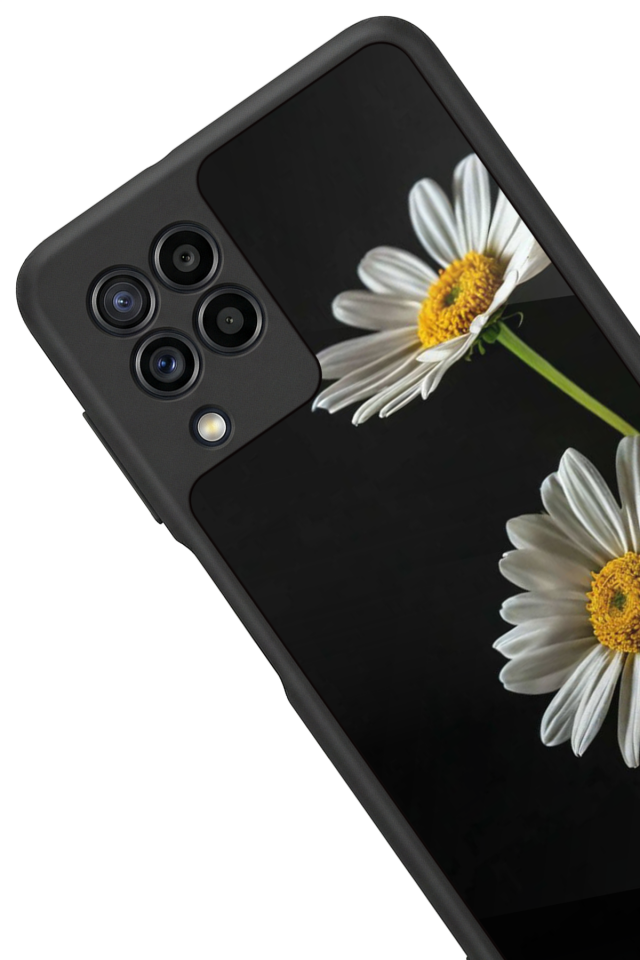 Samsung Galaxy M22 Uyumlu Cicek Tasarımlı Glossy Premium Kılıf