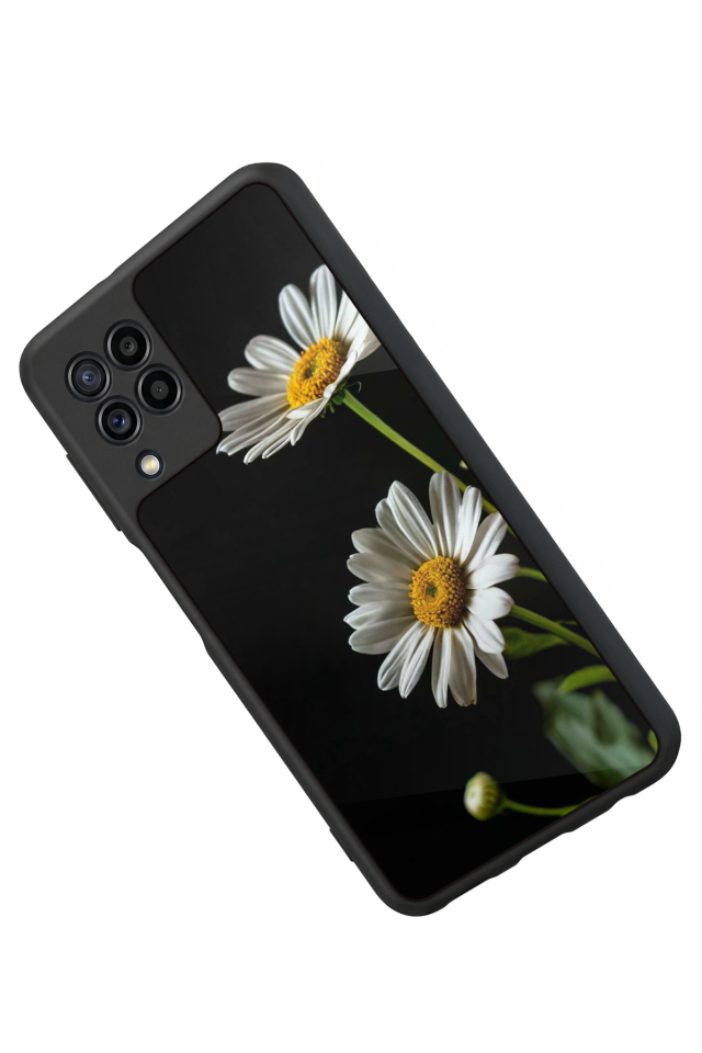 Samsung Galaxy M22 Uyumlu Cicek Tasarımlı Glossy Premium Kılıf
