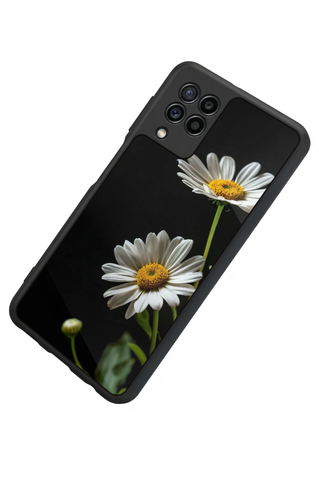 Samsung Galaxy M22 Uyumlu Cicek Tasarımlı Glossy Premium Kılıf