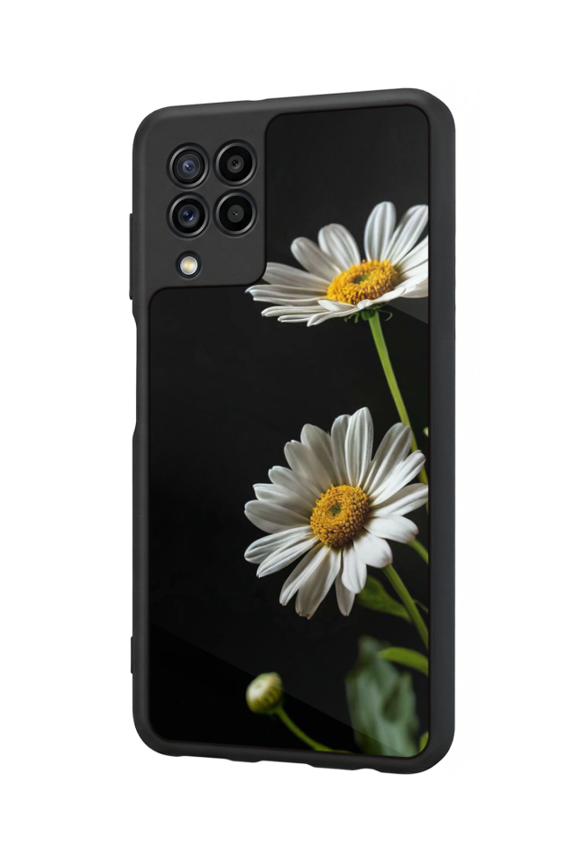 Samsung Galaxy M22 Uyumlu Cicek Tasarımlı Glossy Premium Kılıf