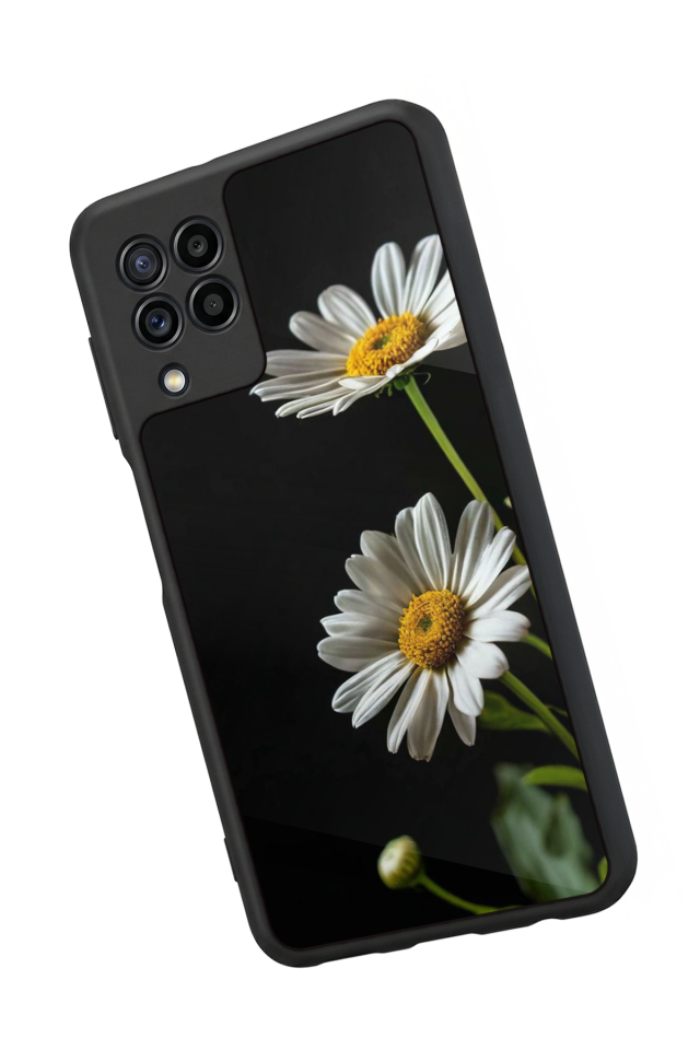Samsung Galaxy M22 Uyumlu Cicek Tasarımlı Glossy Premium Kılıf