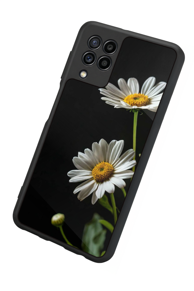 Samsung Galaxy M22 Uyumlu Cicek Tasarımlı Glossy Premium Kılıf