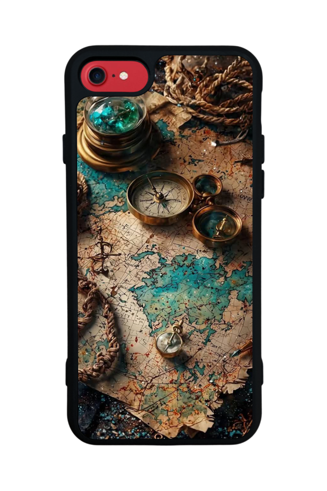 iPhone 8 Uyumlu Harita Tasarımlı Glossy Premium Kılıf