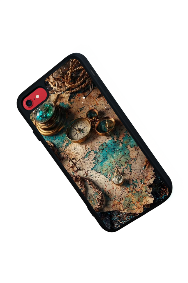 iPhone 8 Uyumlu Harita Tasarımlı Glossy Premium Kılıf
