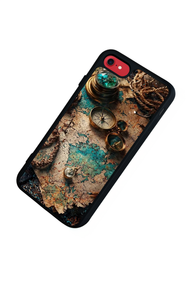 iPhone 8 Uyumlu Harita Tasarımlı Glossy Premium Kılıf
