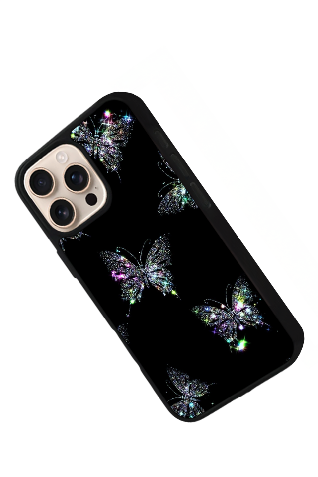 iPhone 14 Pro Uyumlu Kelebek Tasarımlı Glossy Premium Kılıf
