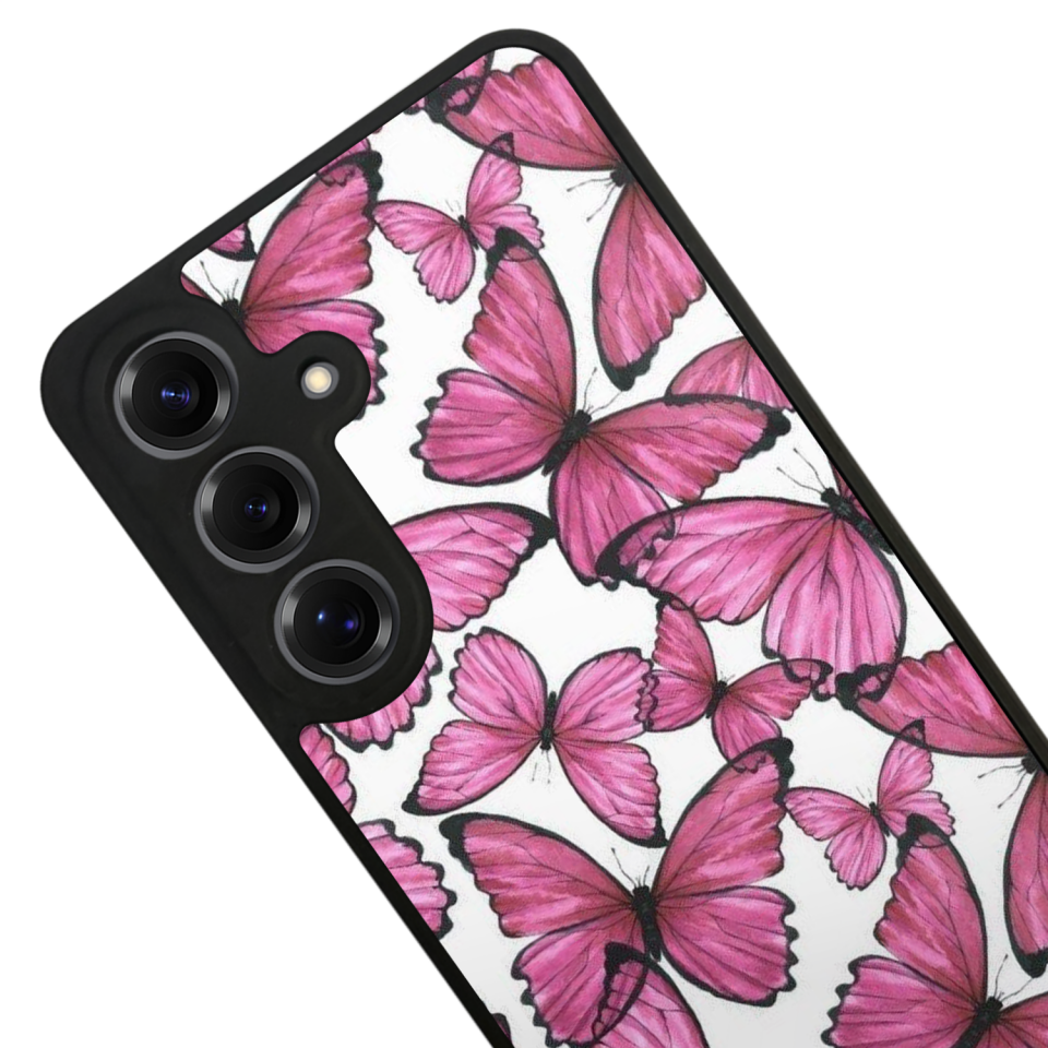Samsung Galaxy S25 Uyumlu Kelebek Tasarımlı Glossy Premium Kılıf