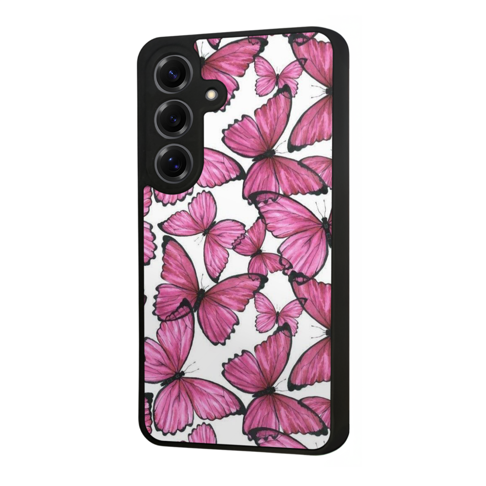 Samsung Galaxy S25 Uyumlu Kelebek Tasarımlı Glossy Premium Kılıf