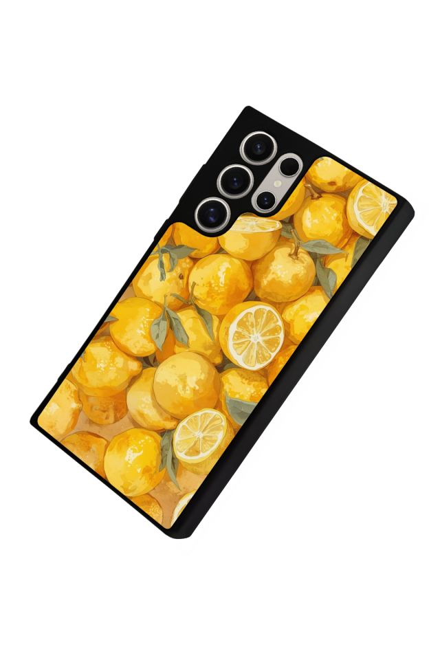 Samsung Galaxy S24 Ultra Uyumlu Limon Tasarımlı Glossy Premium Kılıf