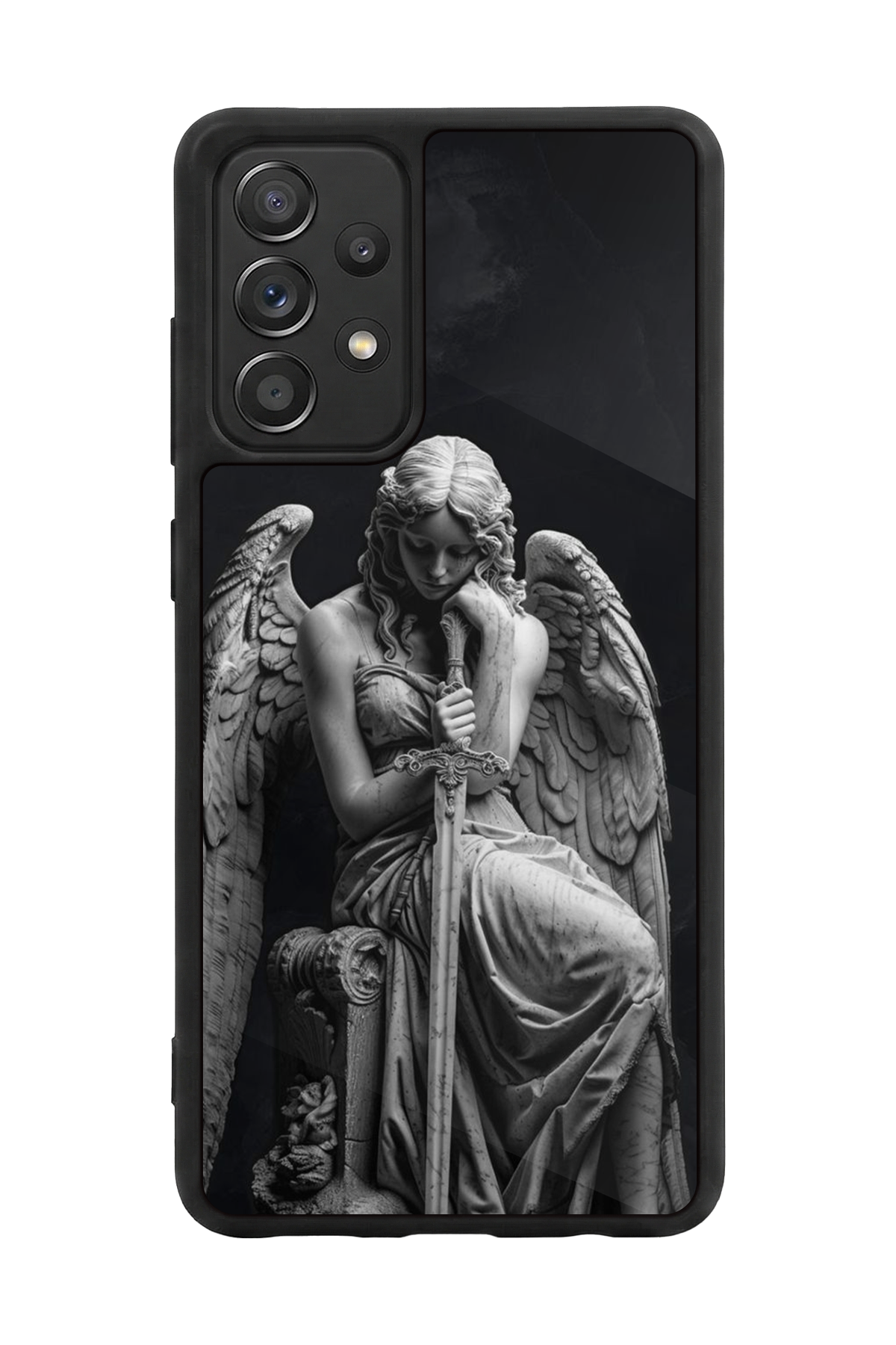 Samsung Galaxy A72 Uyumlu Melek Tasarımlı Glossy Premium Kılıf