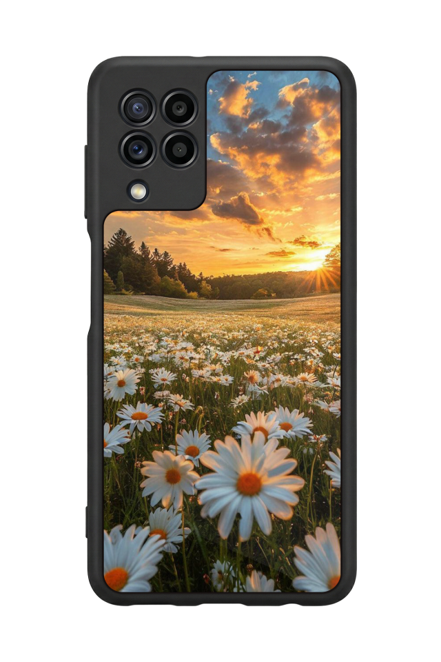 Samsung Galaxy M22 Uyumlu Cicek Tasarımlı Glossy Premium Kılıf