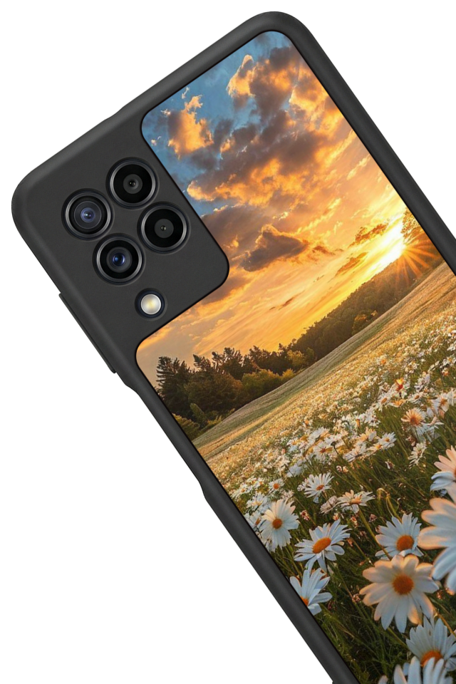 Samsung Galaxy M22 Uyumlu Cicek Tasarımlı Glossy Premium Kılıf