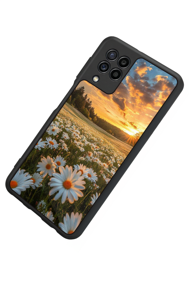 Samsung Galaxy M22 Uyumlu Cicek Tasarımlı Glossy Premium Kılıf
