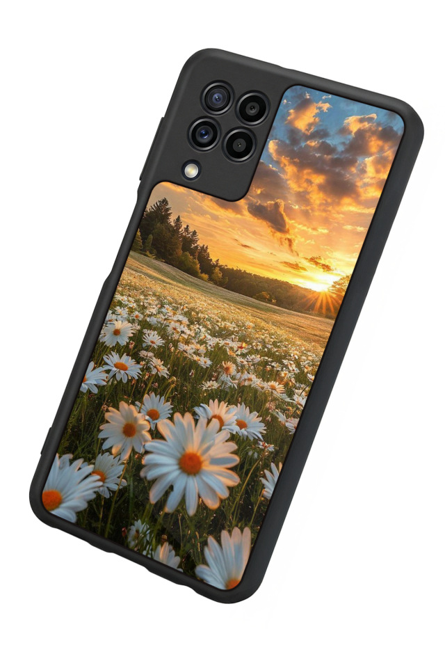 Samsung Galaxy M22 Uyumlu Cicek Tasarımlı Glossy Premium Kılıf