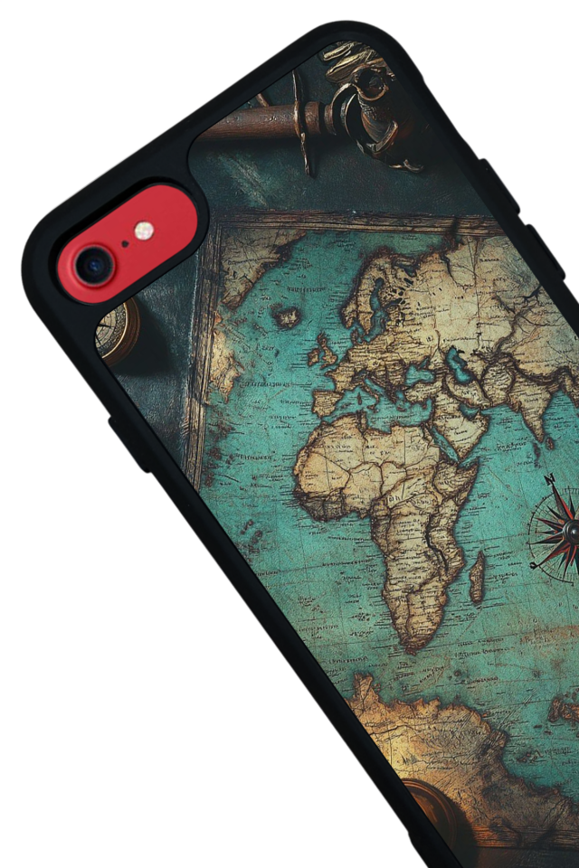 iPhone 8 Uyumlu Harita Tasarımlı Glossy Premium Kılıf