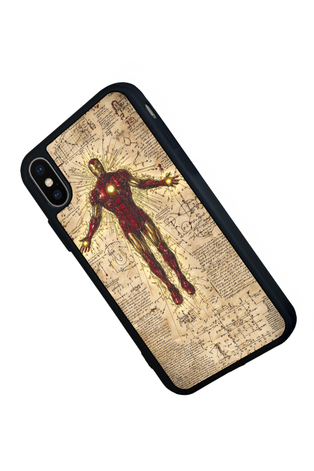 iPhone X/ XS Uyumlu  Iron Man ( Demir Adam ) Tasarımlı Glossy Premium Kılıf