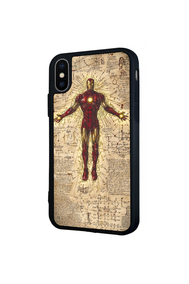 iPhone X/ XS Uyumlu  Iron Man ( Demir Adam ) Tasarımlı Glossy Premium Kılıf