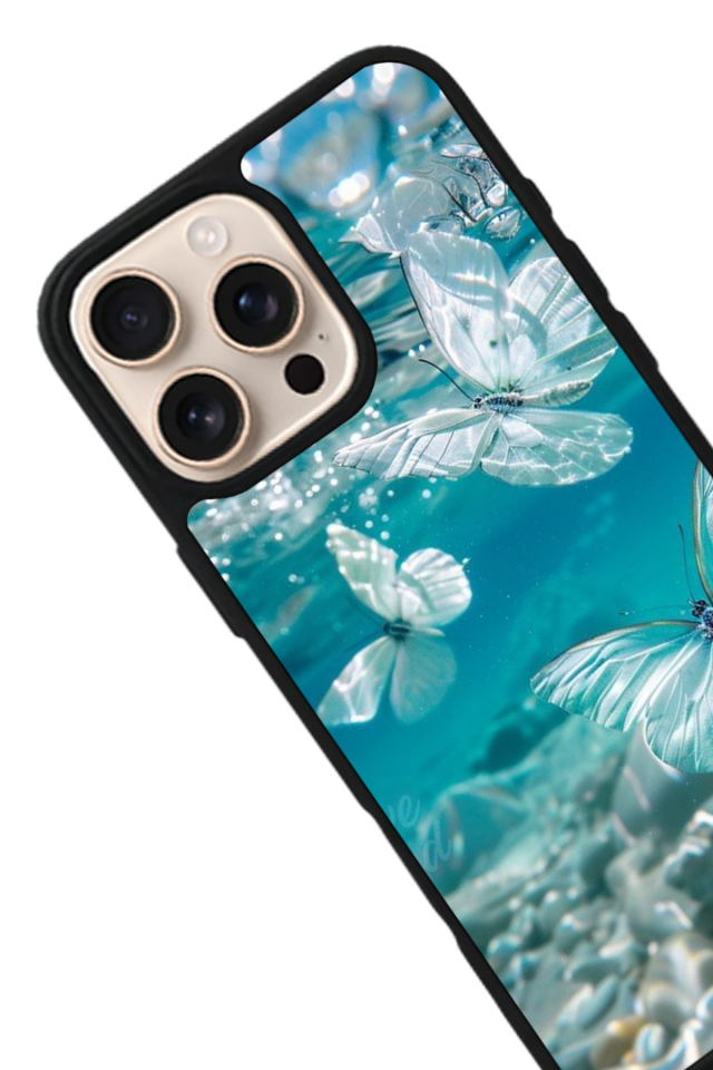 iPhone 14 Pro Uyumlu Kelebek Tasarımlı Glossy Premium Kılıf