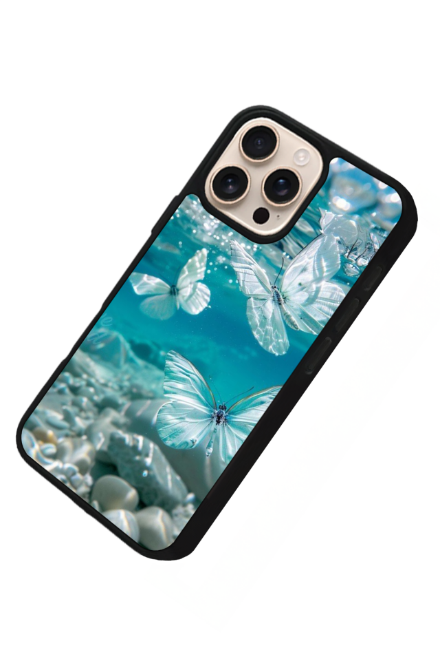 iPhone 14 Pro Uyumlu Kelebek Tasarımlı Glossy Premium Kılıf