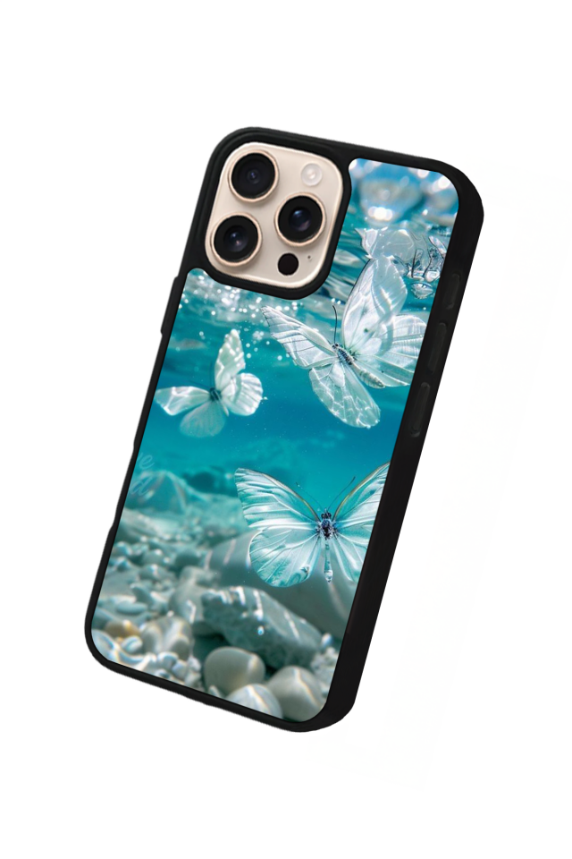 iPhone 14 Pro Uyumlu Kelebek Tasarımlı Glossy Premium Kılıf