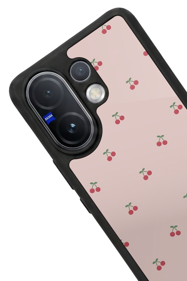 Vivo V60 Uyumlu Kiraz Tasarımlı Glossy Premium Kılıf