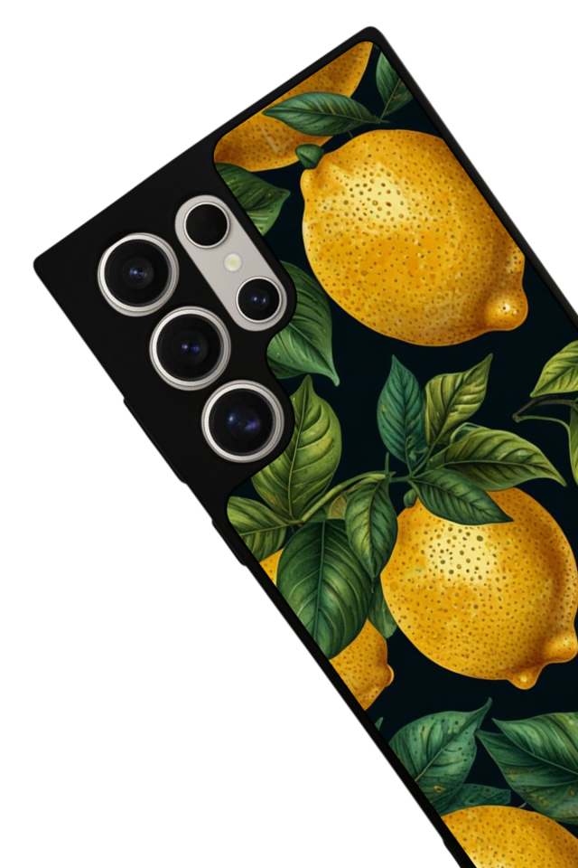 Samsung Galaxy S24 Ultra Uyumlu Limon Tasarımlı Glossy Premium Kılıf