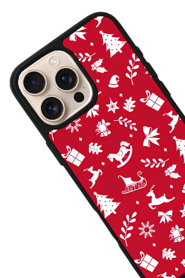 iPhone 16 Pro Max Uyumlu Yilbasi Christmas Tasarımlı Glossy Premium Kılıf