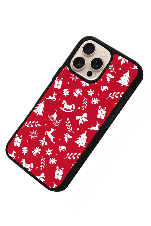 iPhone 16 Pro Max Uyumlu Yilbasi Christmas Tasarımlı Glossy Premium Kılıf