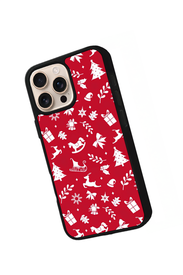 iPhone 16 Pro Max Uyumlu Yilbasi Christmas Tasarımlı Glossy Premium Kılıf