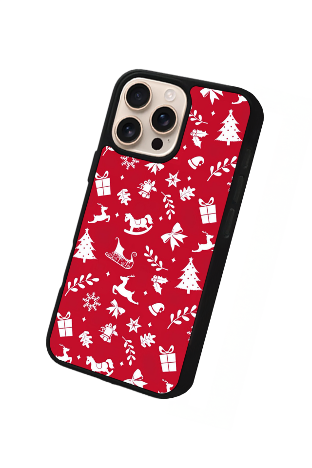 iPhone 16 Pro Max Uyumlu Yilbasi Christmas Tasarımlı Glossy Premium Kılıf