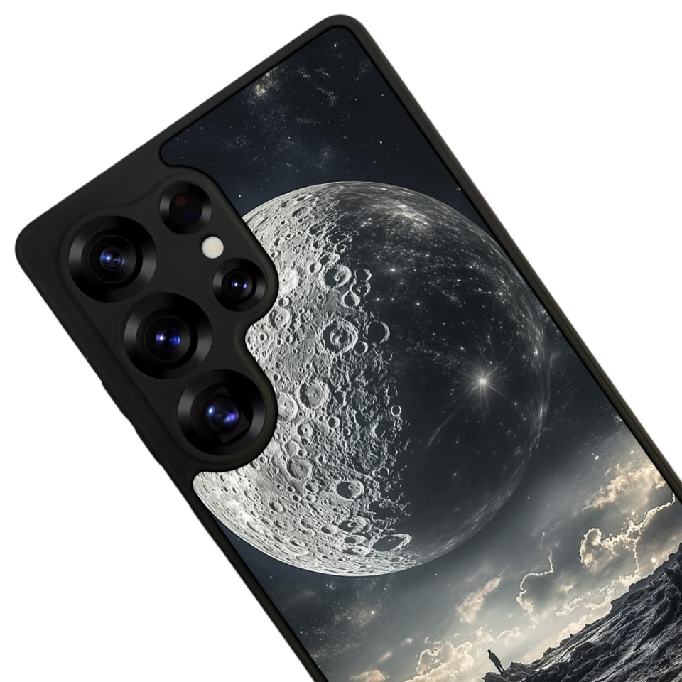 Samsung Galaxy S25 Ultra Uyumlu Ay Tasarımlı Glossy Premium Kılıf