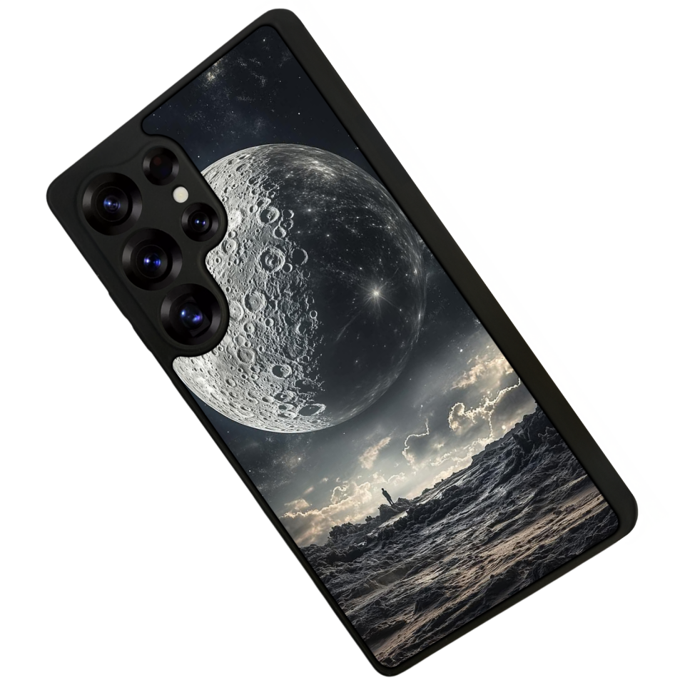 Samsung Galaxy S25 Ultra Uyumlu Ay Tasarımlı Glossy Premium Kılıf