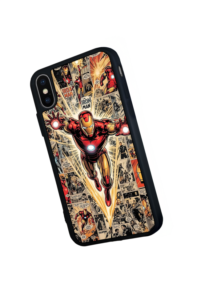 iPhone X/ XS Uyumlu  Iron Man ( Demir Adam ) Tasarımlı Glossy Premium Kılıf
