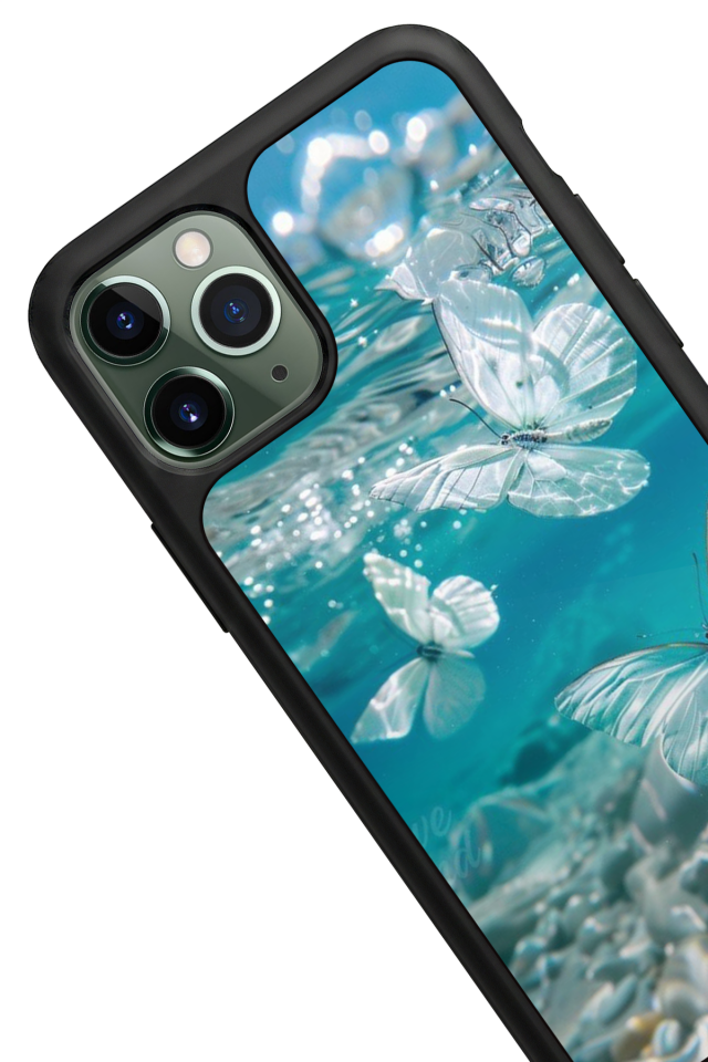 iPhone 11 Pro Max Uyumlu Kelebek Tasarımlı Glossy Premium Kılıf