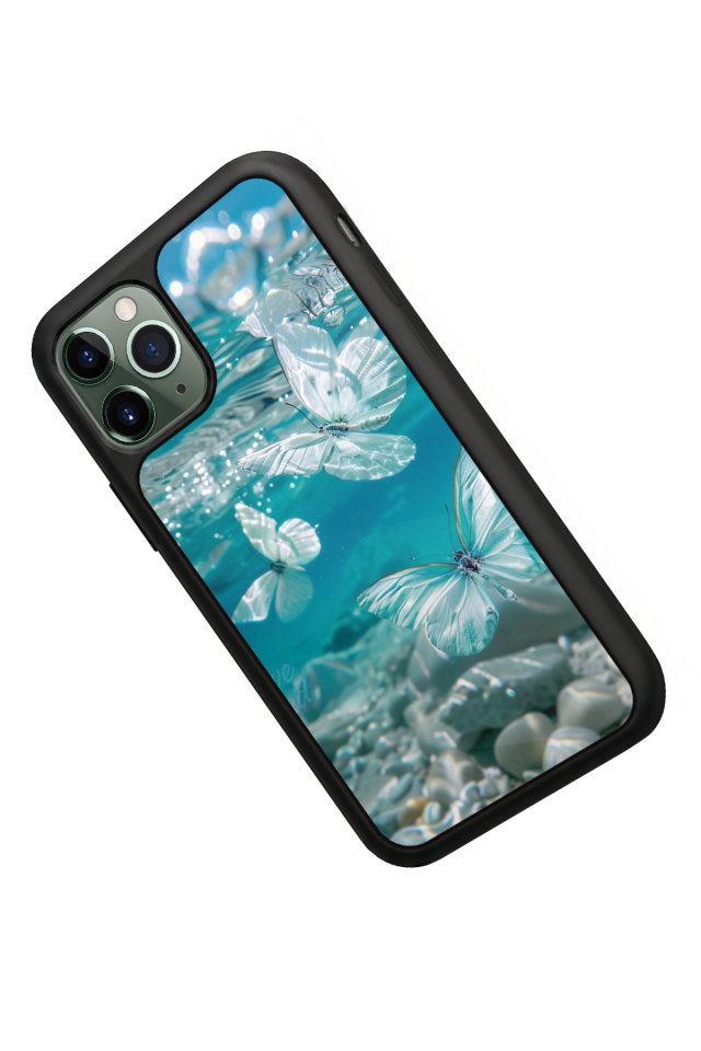 iPhone 11 Pro Max Uyumlu Kelebek Tasarımlı Glossy Premium Kılıf