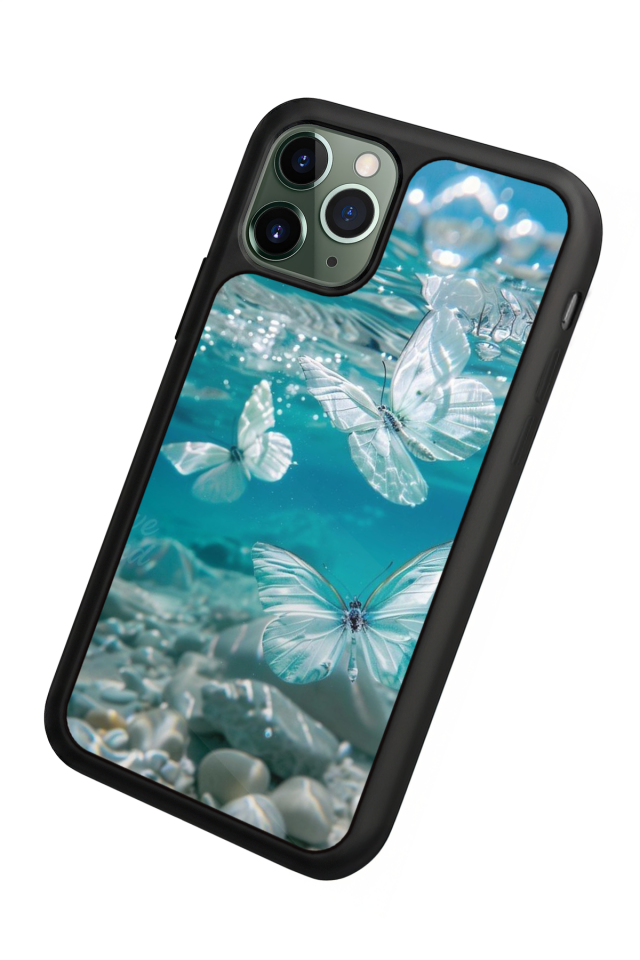 iPhone 11 Pro Max Uyumlu Kelebek Tasarımlı Glossy Premium Kılıf